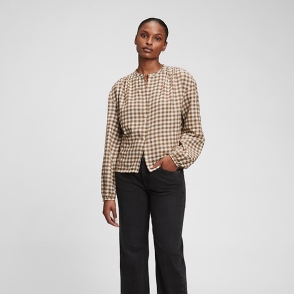 GAP Flannel Double Button Long Sleeve Top size medium - Picture 3 of 12